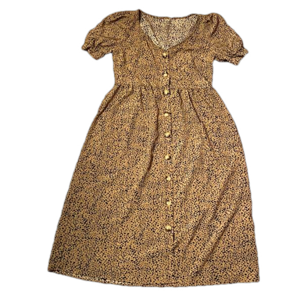 🌷 Leopard Print Button Up Dress 🌷​ NWOT